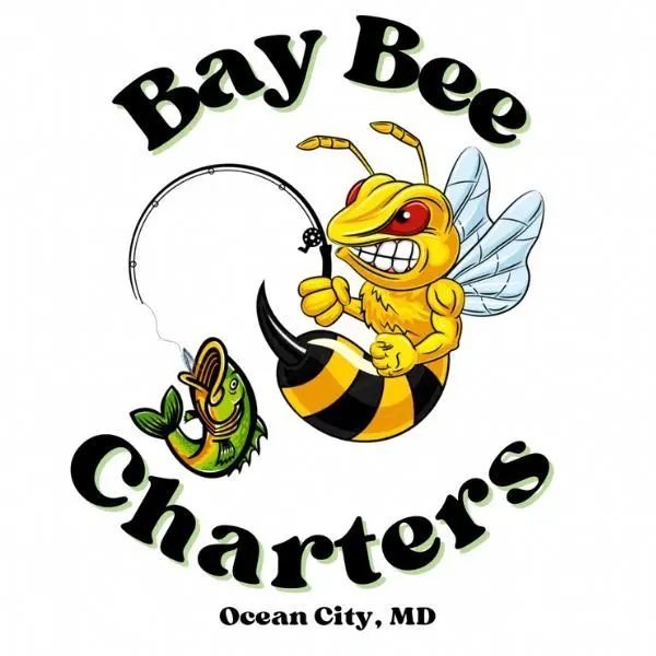 A bee and a fish are on the logo for bay bee charters.